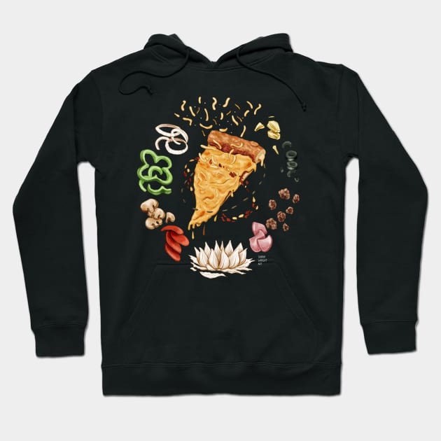 Pizza Mandala Hoodie by SarahWrightArt